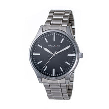 Hallmark Men’s Silver-Tone Watch with Black Dial