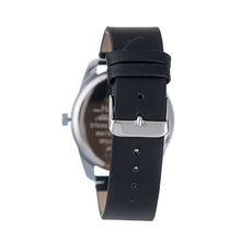 Hallmark Men’s Silver-Tone Sports Watch with Silver Dial and Black Leather Strap
