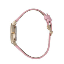 Hallmark ladies watch featuring a sleek silver dial and a stylish, comfortable pink leather strap.