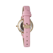 Hallmark ladies watch featuring a soft pink leather strap and elegant silver case with a secure buckle fastening.