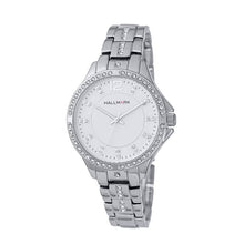 Hallmark Ladies Silver-Tone Crystal Bezel Bracelet Watch