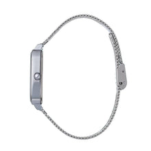 Hallmark Ladies’ Silver-Tone Rectangular Watch with White Dial and Mesh Bracelet