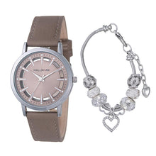 Hallmark Ladies Taupe Watch & Charm Bracelet Gift Set