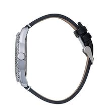 Hallmark Men’s Silver-Tone Sports Watch with Green Dial and Black Leather Strap