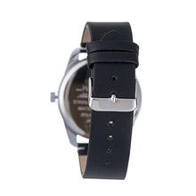 Hallmark Men’s Silver-Tone Sports Watch with Silver Dial and Black Leather Strap