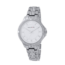 Hallmark Ladies Silver-Tone Crystal Bezel Bracelet Watch