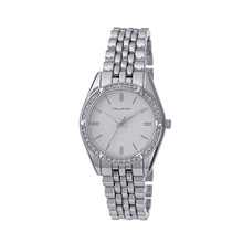 Hallmark Ladies’ Silver-Tone Crystal-Set Watch with Silver Dial