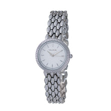 Hallmark Ladies’ Silver-Tone Watch with White Dial and Textured Bracelet