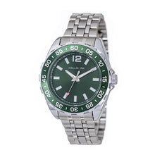 Hallmark Men’s Silver-Tone Sports Watch with Green Dial and Green Bezel