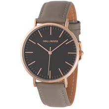 Hallmark Gents Leather Olive Strap Black Dial Watch