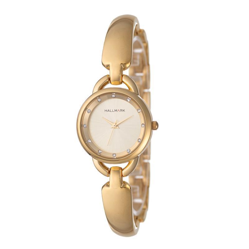 Hallmark Ladies Gold Round Bangle Watch – Hallmark Watches Online