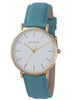 Hallmark Ladies Leather Teal Strap White Dial Watch