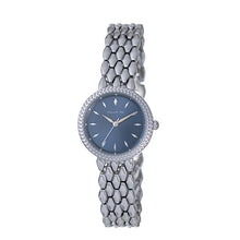 Hallmark Ladies’ Silver-Tone Watch with Blue Dial and Textured Bracelet