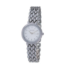 Hallmark Ladies’ Silver-Tone Watch with White Dial and Textured Bracelet