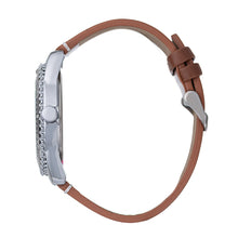 Hallmark Men’s Silver-Tone Sports Watch with Black Dial and Brown Leather Strap