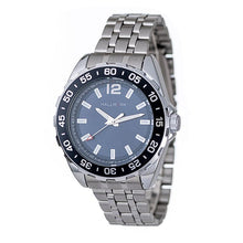 Hallmark Men’s Silver-Tone Sports Watch with Blue Dial and Black Bezel
