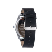 Hallmark Men’s Silver-Tone Sports Watch with Green Dial and Black Leather Strap