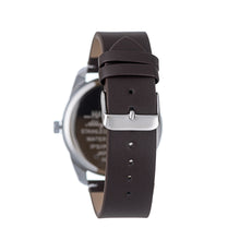 Hallmark Men’s Silver-Tone Sports Watch with Green Dial and Brown Leather Strap