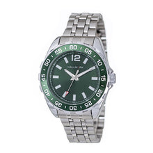 Hallmark Men’s Silver-Tone Sports Watch with Green Dial and Green Bezel