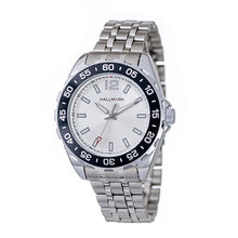 Hallmark Men’s Silver-Tone Sports Watch with Silver Dial and Black Bezel