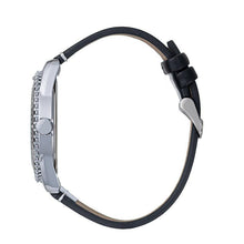 Hallmark Men’s Silver-Tone Sports Watch with Silver Dial and Black Leather Strap