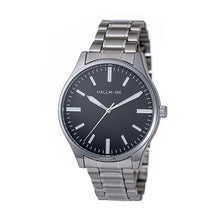 Hallmark Men’s Silver-Tone Watch with Black Dial