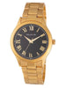 Hallmark Gents Gold Bracelet Black Dial Watch