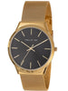Hallmark Gents Gold Bracelet Black Dial Watch